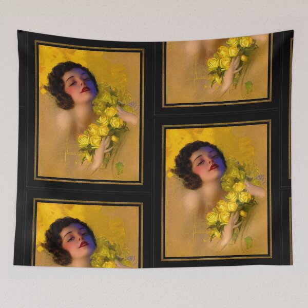 Item preview, Yellow Roses by Rolf Armstrong Vintage Xzendor7 Old Masters Reproductions designed and sold by Xzendor7 Digital Art Creations.