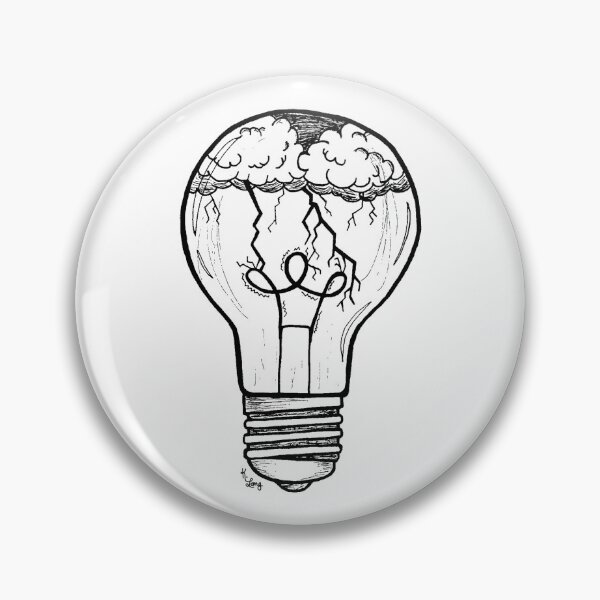 Item preview, Stormy Light Bulb Illustration designed and sold by Kelsey Lang.