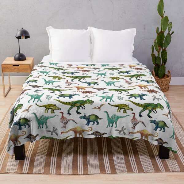 Dinosaur pattern for young children Throw Blanket