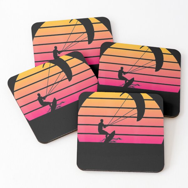 Item preview, Kiteboard Retro Kiteboarding Atardecer designed and sold by IrenaKurz.