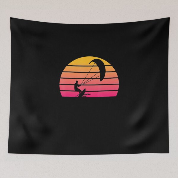 Item preview, Kiteboard Retro Kiteboarding Atardecer designed and sold by IrenaKurz.