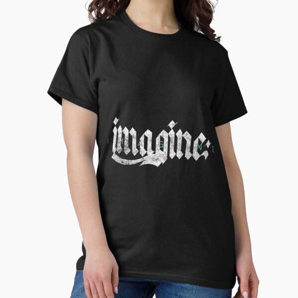 Item preview, Imagine Blackletter Calligraphy Framed Print | White| Perfect Gift designed and sold by constance82.
