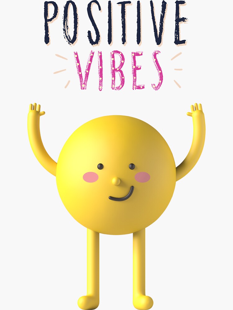 "Emoji Positive Vibes" Sticker for Sale by 0waste Redbubble