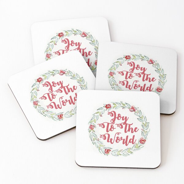 Item preview, Joy to the World Watercolour Wreath designed and sold by Raven Studio.