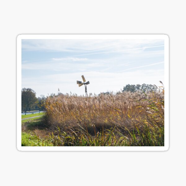 Mill in reed, Giethorn, Netherlands Sticker