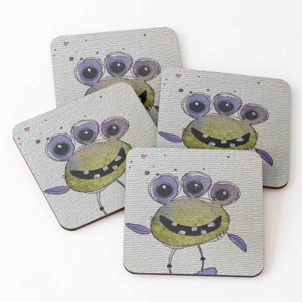 Item preview, Purple 3-Eyed Watercolor Monster designed and sold by MailingJoy.