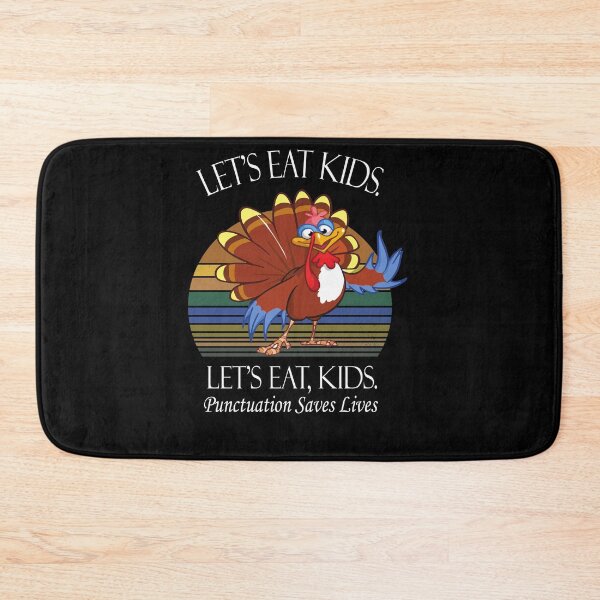 Item preview, Funny Let's Eat Kids Punctuation Saves Lives Thanksgiving Turkey Christmas designed and sold by sichaz.