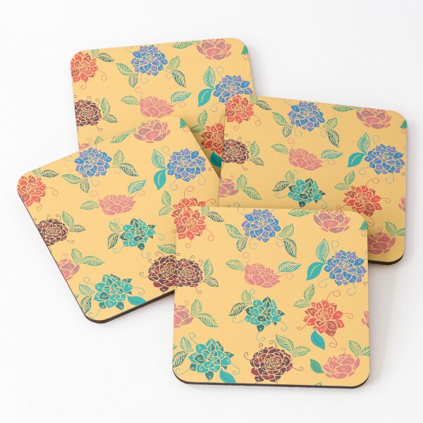 Item preview, Modern floral motif, vintage feel. Seamless repeat pattern. designed and sold by FlamesandFrost.