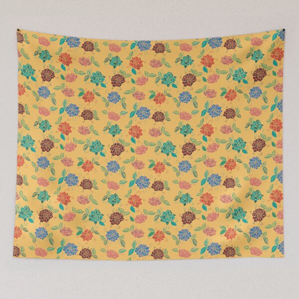 Item preview, Modern floral motif, vintage feel. Seamless repeat pattern. designed and sold by FlamesandFrost.