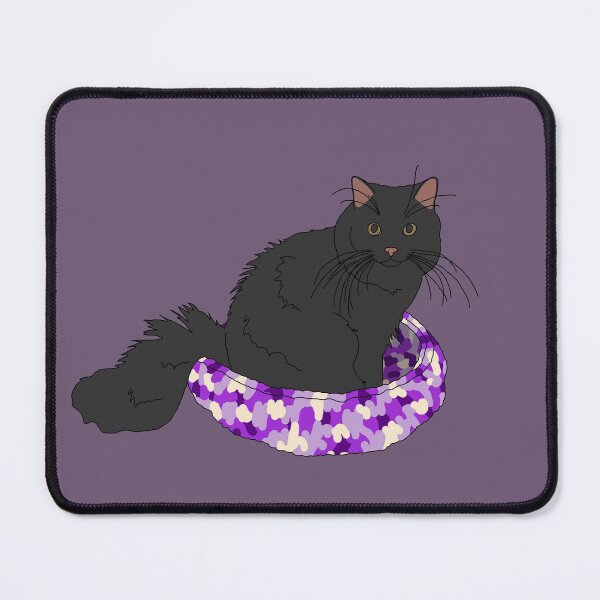 Item preview, Cat in Purple Bed (Black) designed and sold by nklange240.
