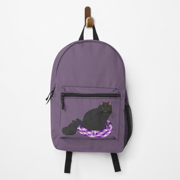 Item preview, Cat in Purple Bed (Black) designed and sold by nklange240.