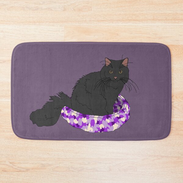 Item preview, Cat in Purple Bed (Black) designed and sold by nklange240.
