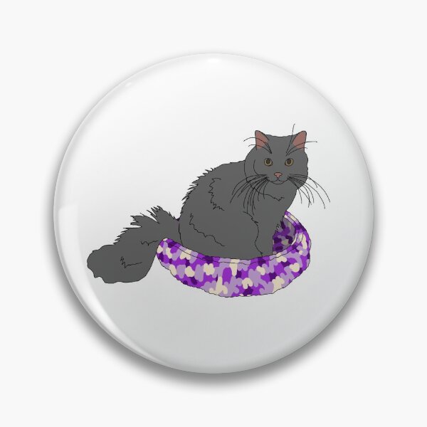 Item preview, Cat in Purple Bed (Grey) designed and sold by nklange240.