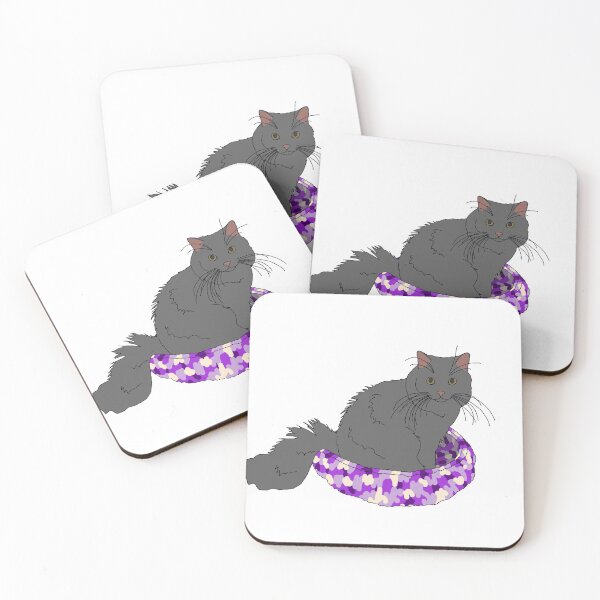 Item preview, Cat in Purple Bed (Grey) designed and sold by nklange240.
