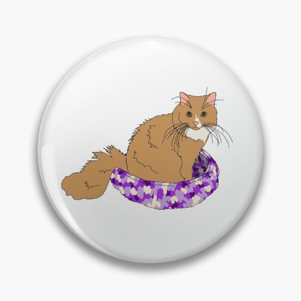 Item preview, Cat in Purple Bed (Orange and White) designed and sold by nklange240.