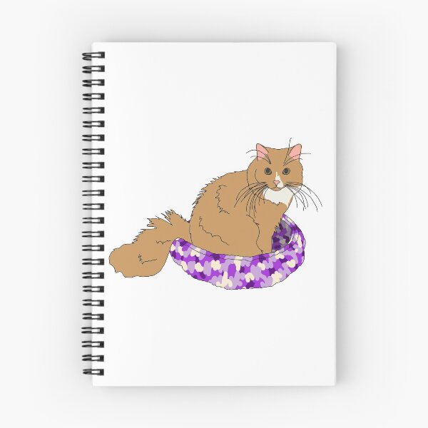 Item preview, Cat in Purple Bed (Orange and White) designed and sold by nklange240.
