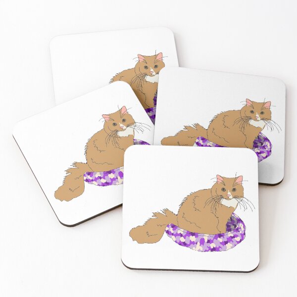 Item preview, Cat in Purple Bed (Orange and White) designed and sold by nklange240.