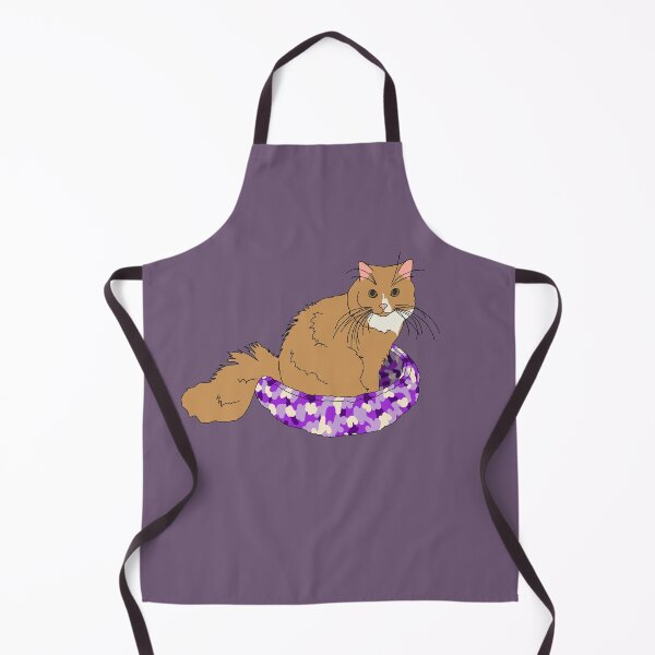 Item preview, Cat in Purple Bed (Orange and White) designed and sold by nklange240.