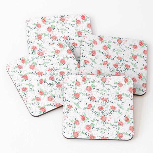 Item preview, Red roses, romantic modern pattern with vintage feel. Seamless pattern. Great for Spring / summer. designed and sold by FlamesandFrost.