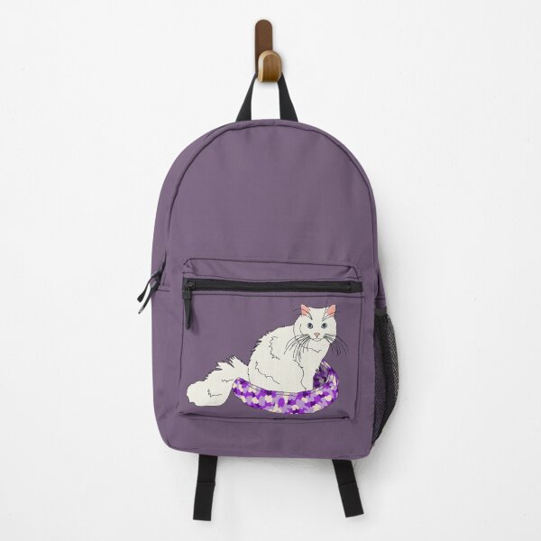 Item preview, Cat in Purple Bed (White with Blue Eyes) designed and sold by nklange240.