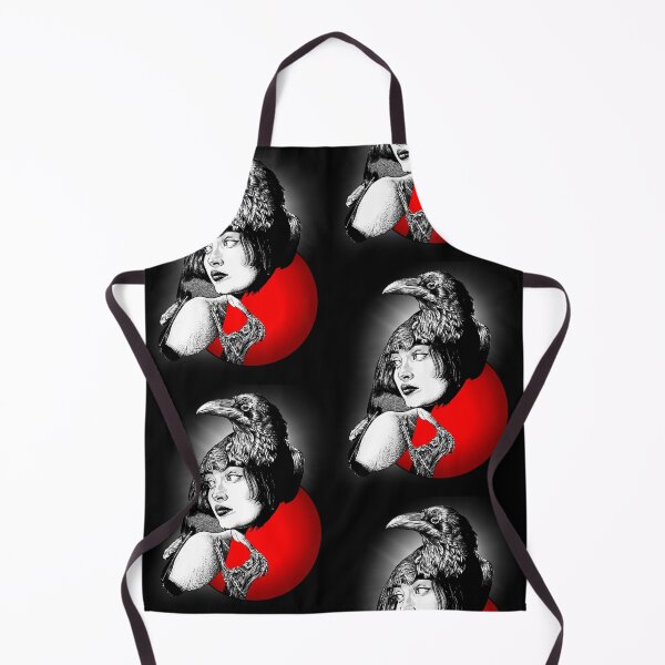 Item preview, Raven- a portrait (Monochromatic illustration with red on black ) designed and sold by Anicatattoos.