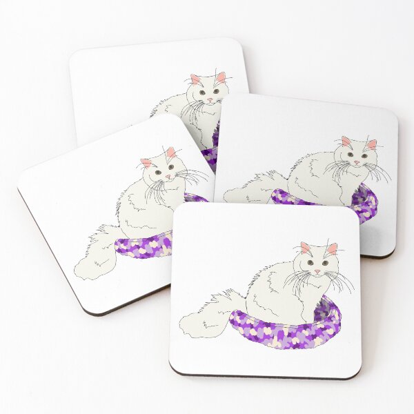 Item preview, Cat in Purple Bed (White) designed and sold by nklange240.