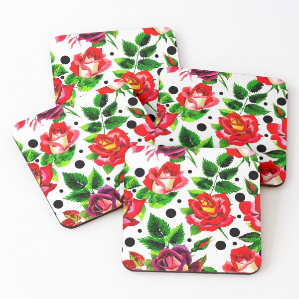 Item preview, Dots and Roses in Red and Purple designed and sold by AlteredAtelier.