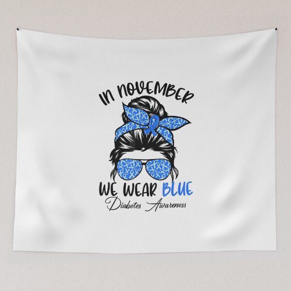 Item preview, In November We Wear Blue Messy Bun Diabetes Awareness designed and sold by GarnerPugh.