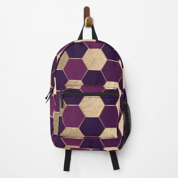 Item preview, Metal Gold and Purple Geometric Hexagon Pattern designed and sold by CynthiaGraphics.