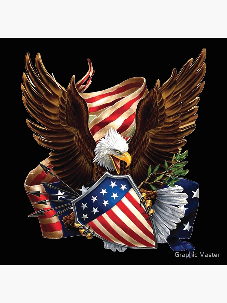 American Bald Eagle - American Flag | Art Board Print