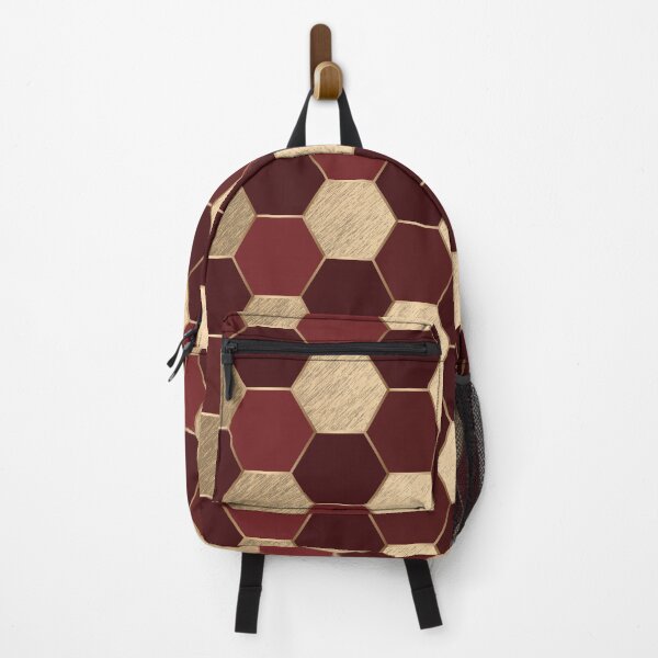 Item preview, Metal Gold and Dark Red Geometric Hexagon Pattern designed and sold by CynthiaGraphics.