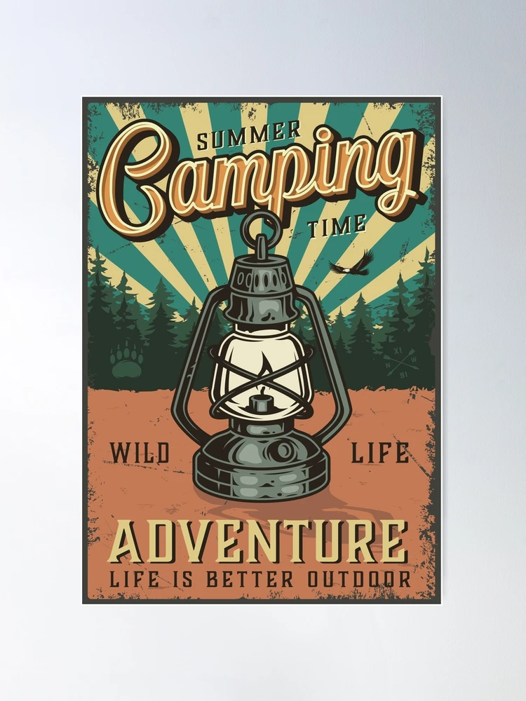 Camping Prints, Outdoor Boys Wall Art, Camp Posters, Adventurer