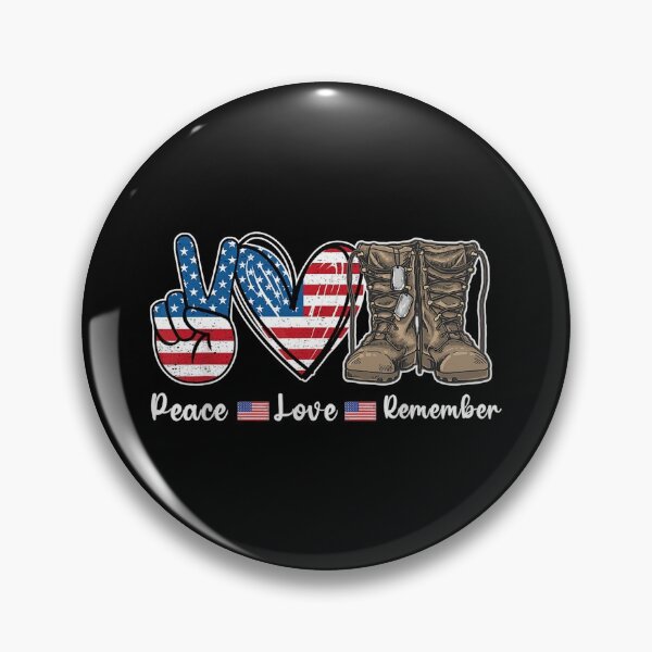 Item preview, Peace love remember combat boots USA flag veteran day  designed and sold by hamptongates.