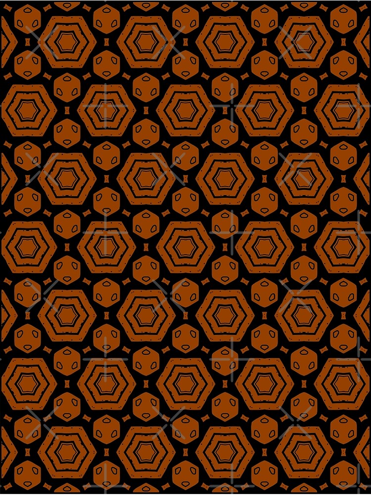 Disover Burnt Orange - Hexagon Shape Pattern Premium Matte Vertical Poster