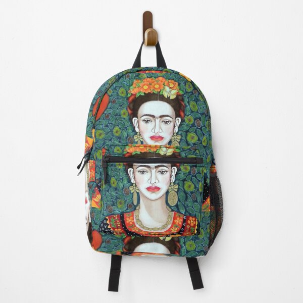 Item preview, Frida with orange flowers and butterfly designed and sold by Madalena Lobao-Tello.