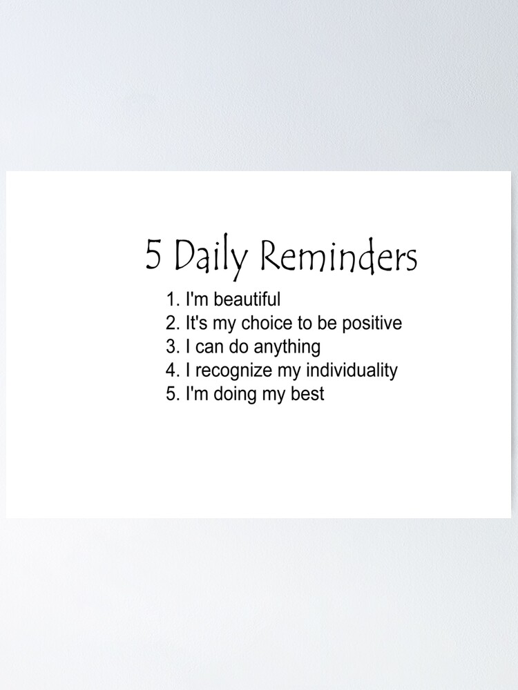 5 Daily Reminders | Poster
