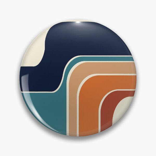 Item preview, Retro Zig Zag Stripes Orange Rust Blue designed and sold by MonstersMashU.