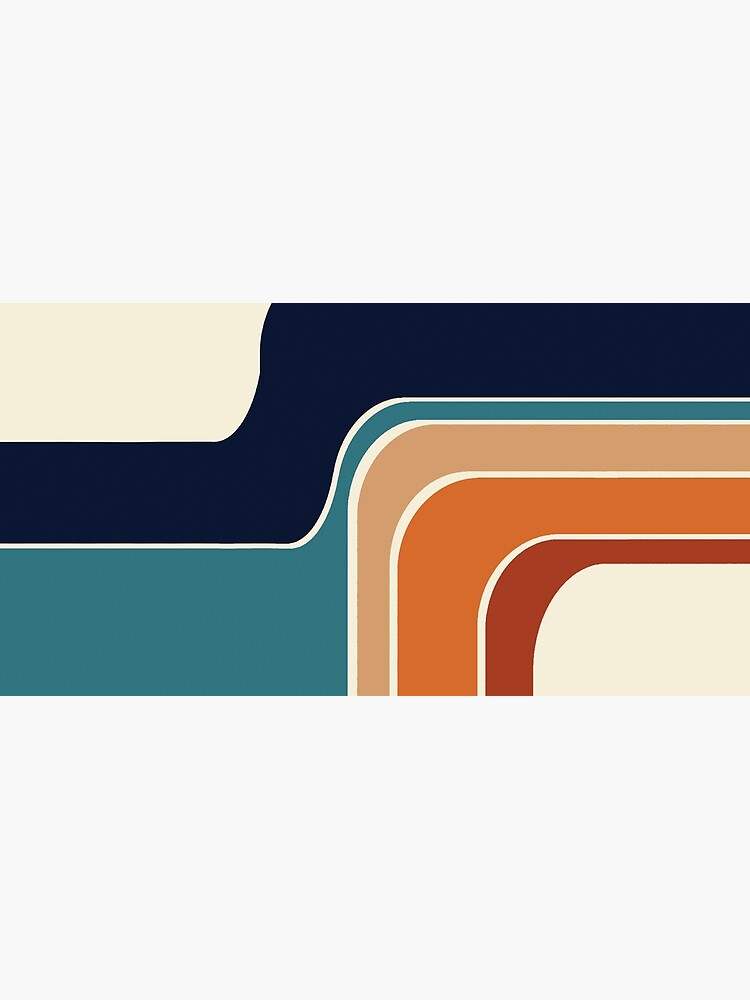 Retro Zig Zag Stripes Orange Rust Blue by MonstersMashU