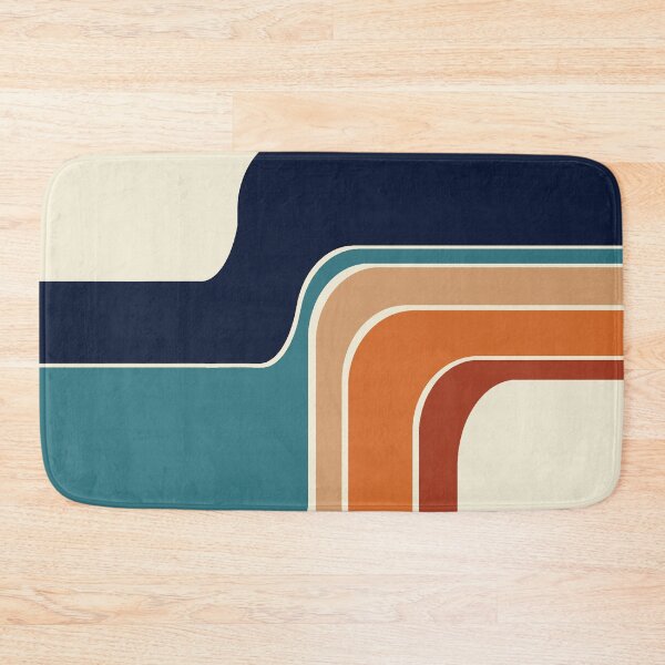 Item preview, Retro Zig Zag Stripes Orange Rust Blue designed and sold by MonstersMashU.