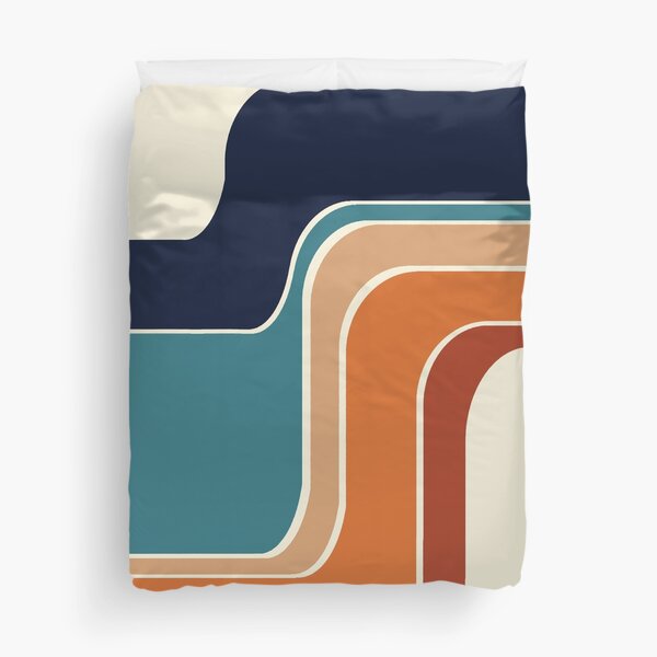 Item preview, Retro Zig Zag Stripes Orange Rust Blue designed and sold by MonstersMashU.