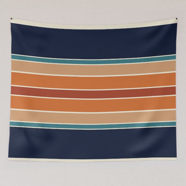 Item preview, Retro Stripes Mirror Orange Rust and Blue designed and sold by MonstersMashU.
