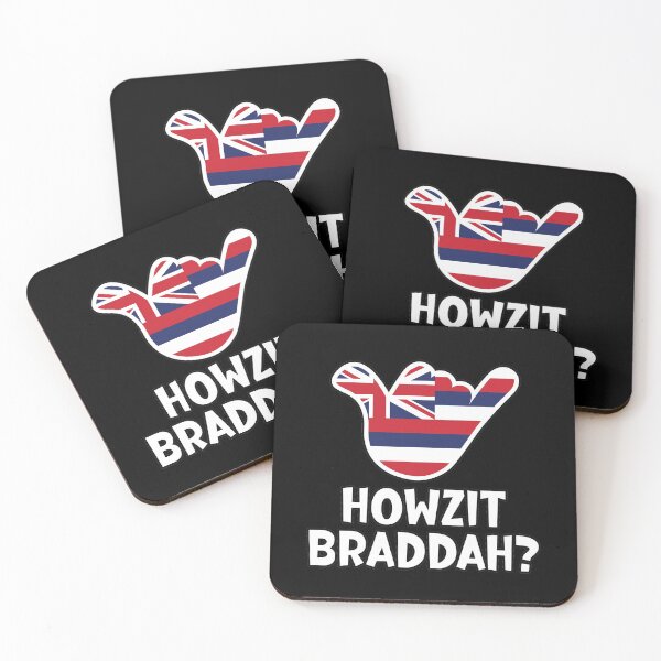 Item preview, Howzit Braddah? Hawaiian greeting and shaka sign with the flag of Hawaii placed inside designed and sold by robimerch.
