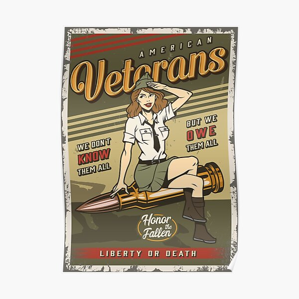 Vintage Veterans Pinup Girl Poster For Sale By Renju Redbubble