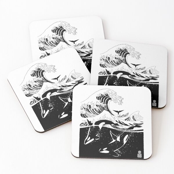 Item preview, Japanese wave with killer whales designed and sold by albertocubatas.