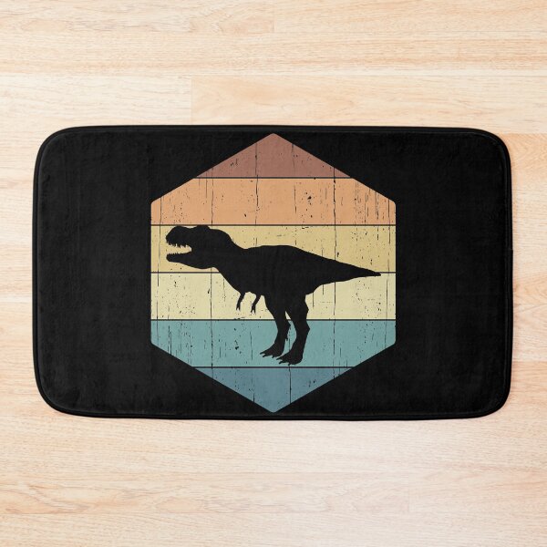 Item preview, T-Rex Dinosaur Silhouette on a retro vintage sunset hexagon designed and sold by Happy Puppy Print On Demand.