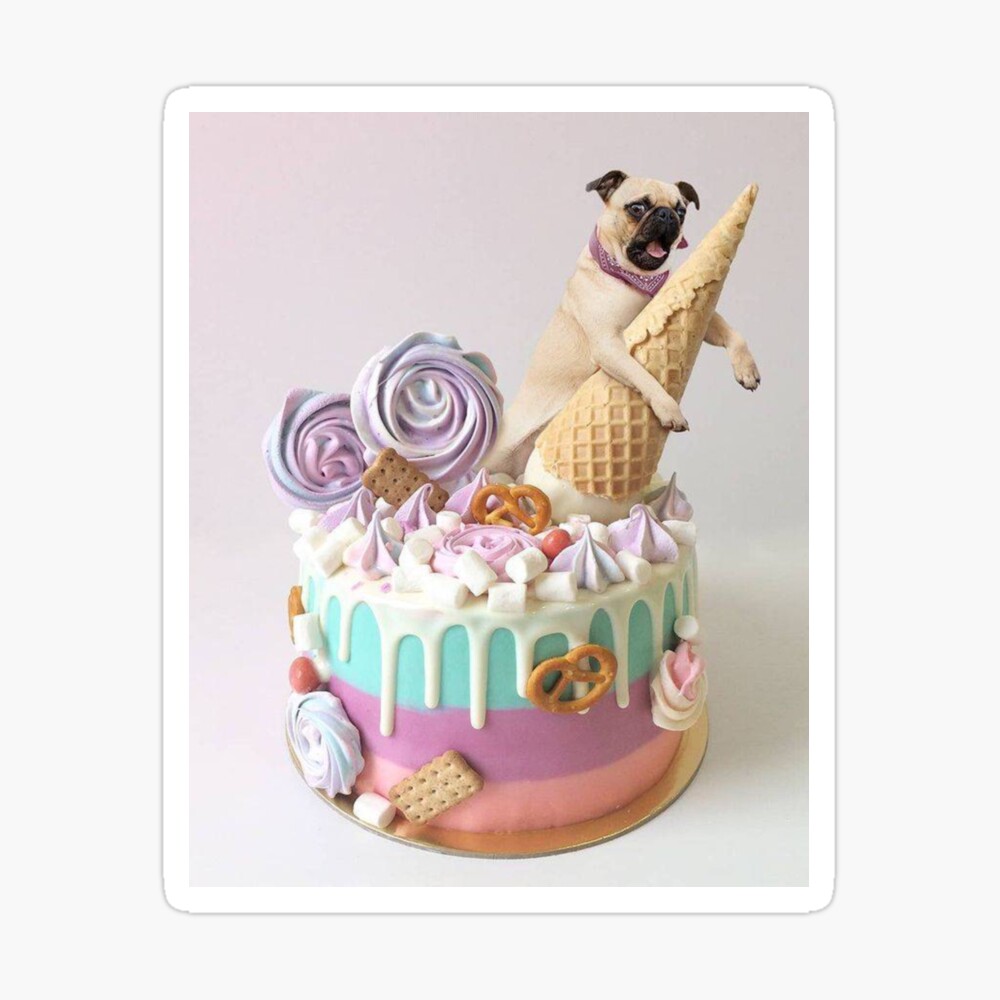 Buy Pug Puppy Dog Theme Cake Online in Delhi NCR : Fondant Cake Studio