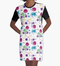 Invaders and Defenders in colour Graphic T-Shirt Dress