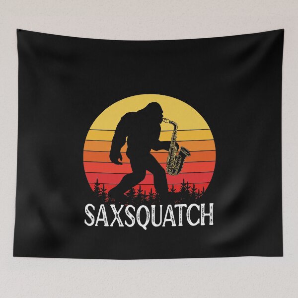 Item preview, Saxsquatch Retro Sunset designed and sold by ZiesMerch.