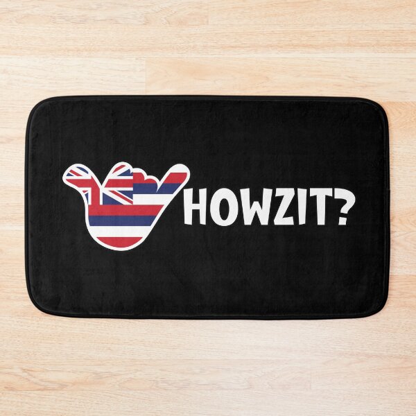 Item preview, Howzit? Hawaiian greeting and shaka sign with the flag of Hawaii placed inside designed and sold by robimerch.