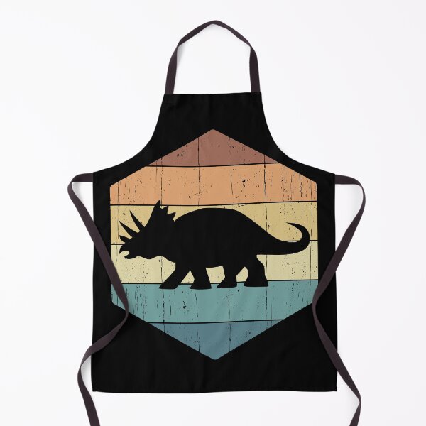 Item preview, Triceratops Dinosaur Silhouette on a retro vintage sunset hexagon designed and sold by Happy Puppy Print On Demand.